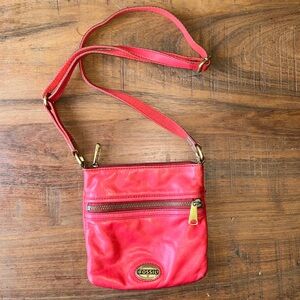 Fossil salmon colored leather bag